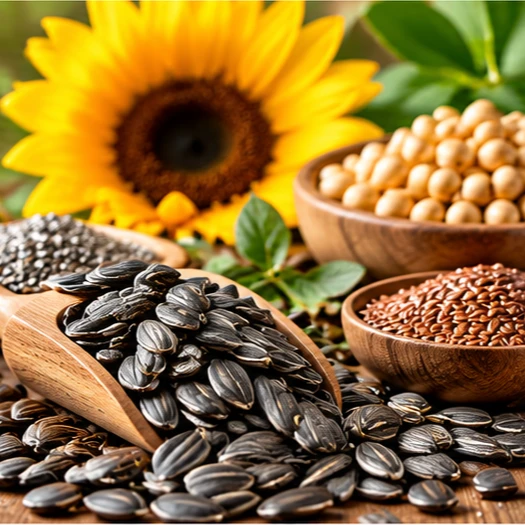 Sunflower seeds, flaxseed and oilseeds